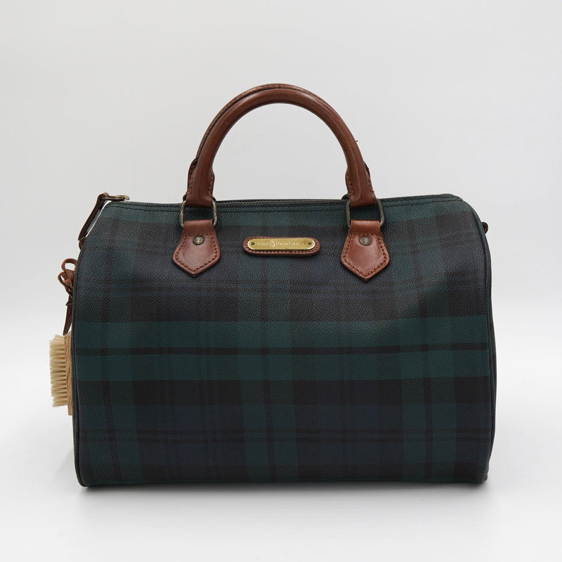 ポロ ラルフローレン チェック柄 ミニボストンバッグ PVC / レザー