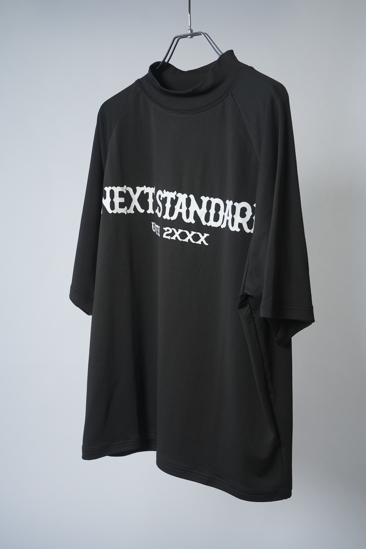 モックネックシャツ ハーフスリーブ ブラック×ホワイト | NEXT STANDARD