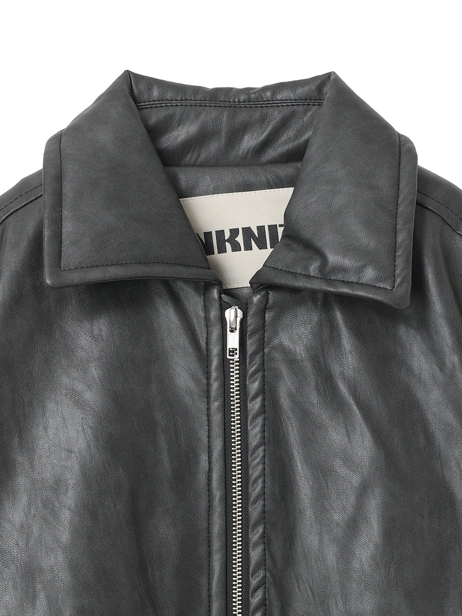 synthetic leather padded jacket – NKNIT