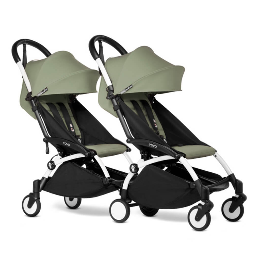 BABYZEN YOYO Connect Double Stroller 6+ White Frame | NINI and LOLI