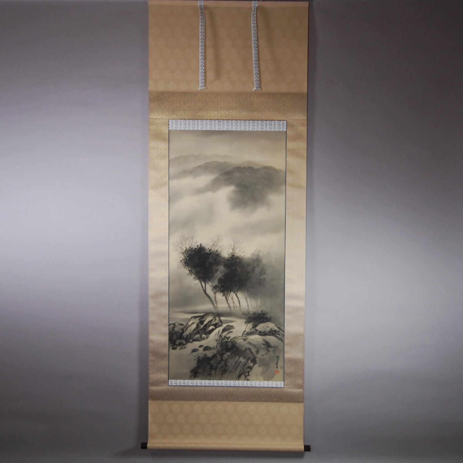 大正期 藤田苔石作 『肖像』絹本 真作 日本画家作品 掛け軸 大正期