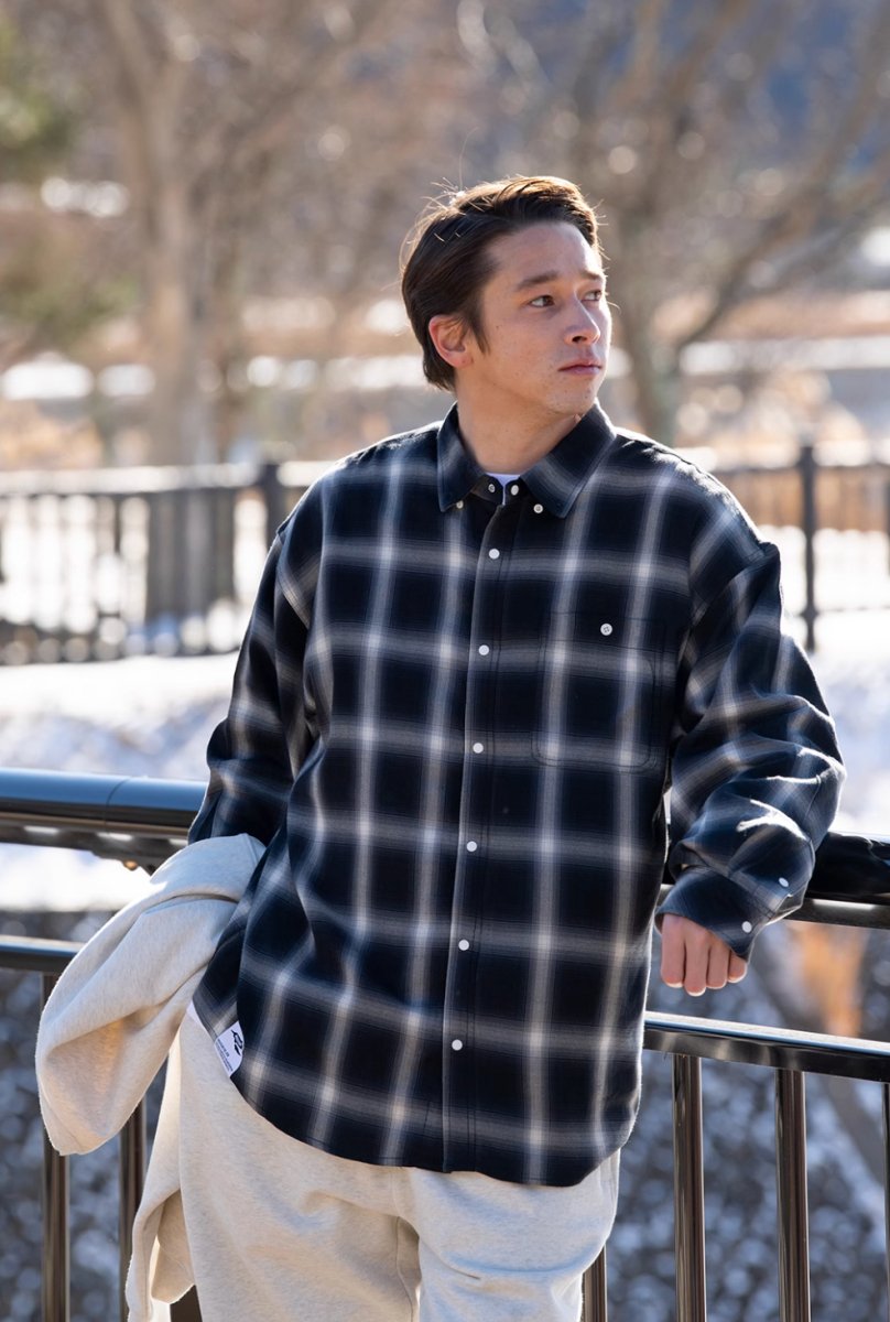 レトロボタンダウンチェックシャツ メンズ レディース 綿100% / Retro