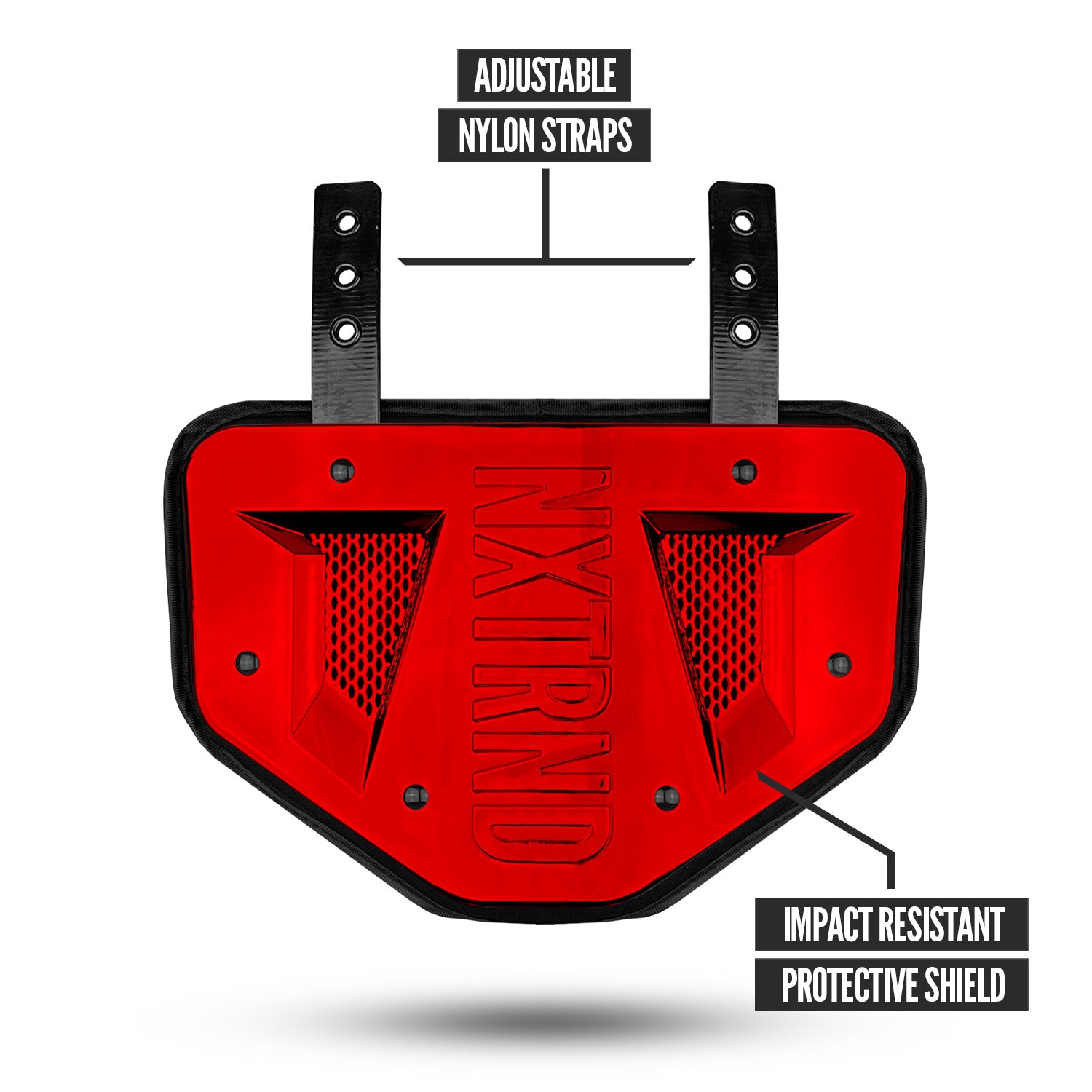 NXTRND B-PLATE® Football Back Plate Chrome Red