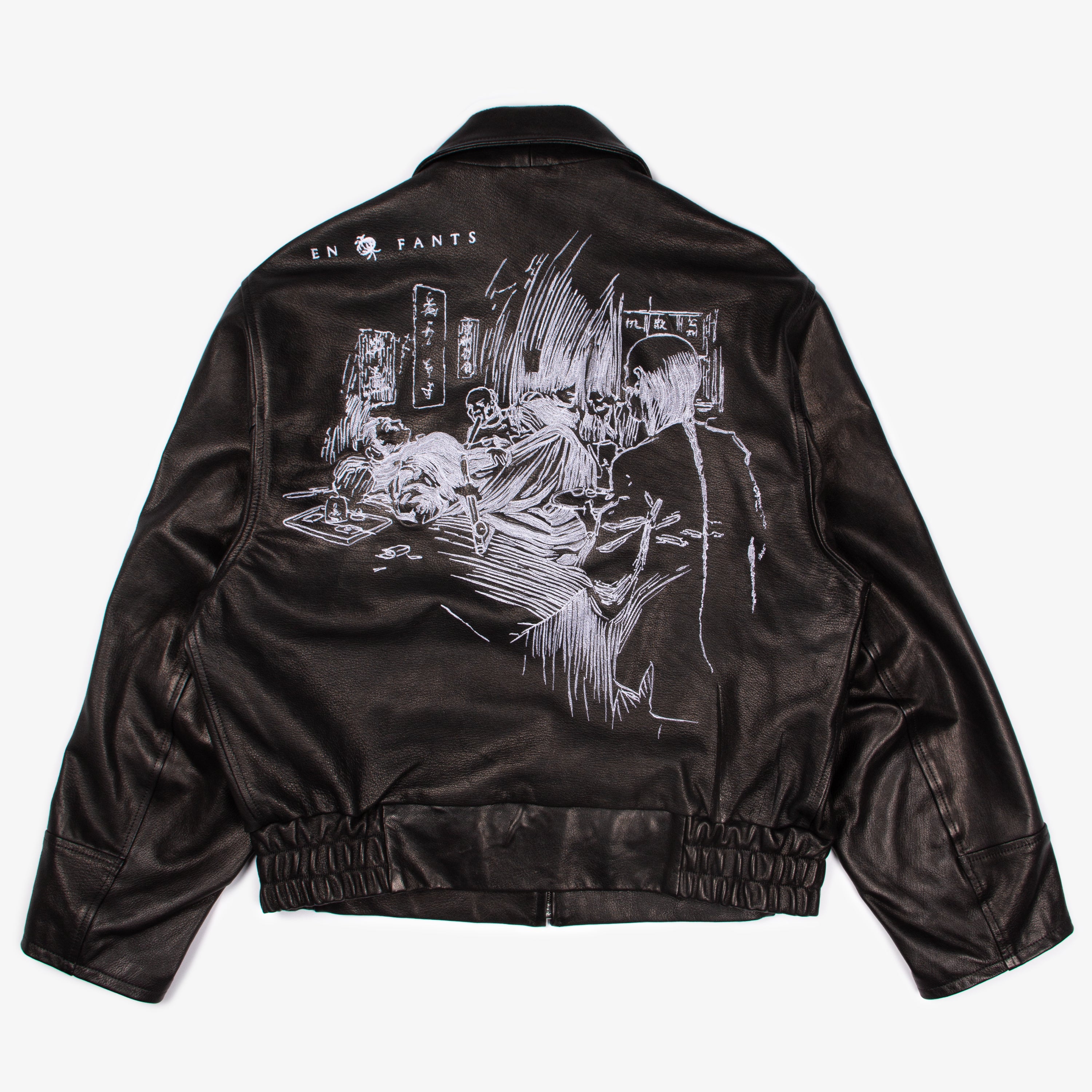 AW23 OPIUM EMBROIDERED LEATHER JACKET – OBTAIND