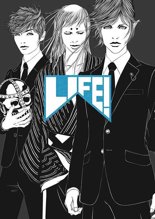 LIFE!」DVDジャケット公開、モノクロの繊細な線で描かれる - お笑い
