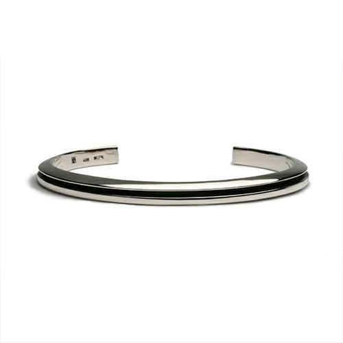 JBR079)平打ちFORGING（鍛造）バングルS-シルバー925/ブレスレット