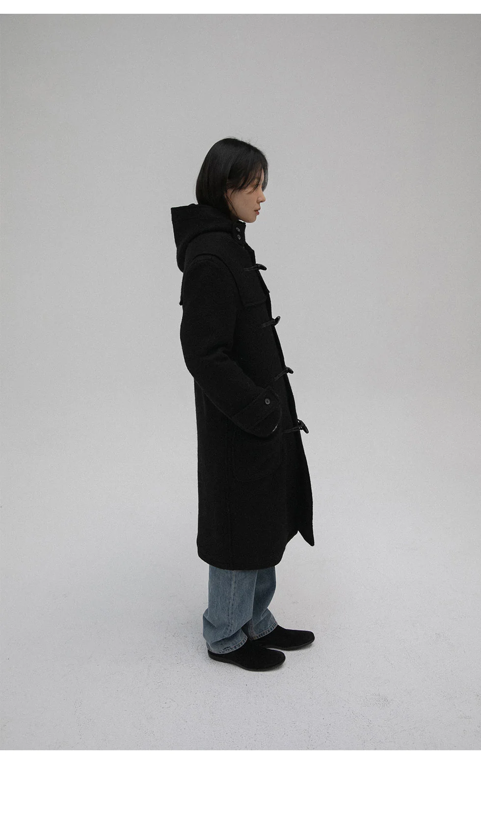 boucle duffle coat | OHOTORO