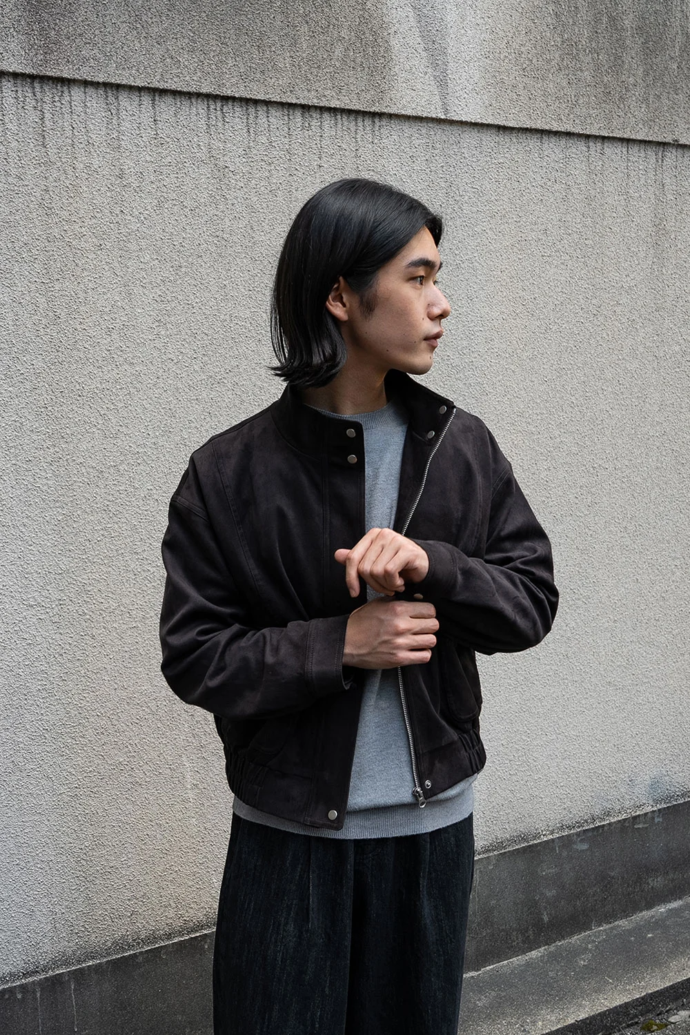 linger suede jacket | OHOTORO