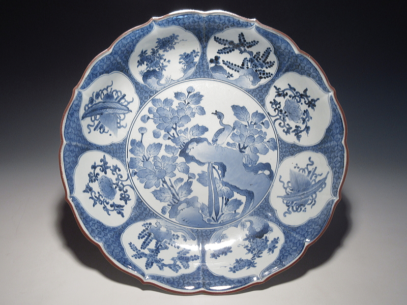 古伊万里 藍柿右衛門 花鳥文 大鉢【延宝】 ｜ 古陶磁 大林師友堂