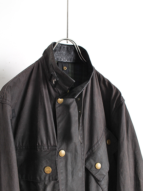 VINTAGE】～90s 3warrant Barbour BEACON JACKET Black C38 - 毎日を