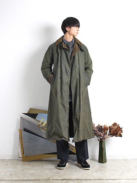 VINTAGE】92s 3warrant Barbour TRENCH COAT Sage C36 - 毎日を楽しく