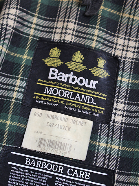 VINTAGE】93s 3warrant Barbour MOORLAND Olive C42 - 毎日を楽しく