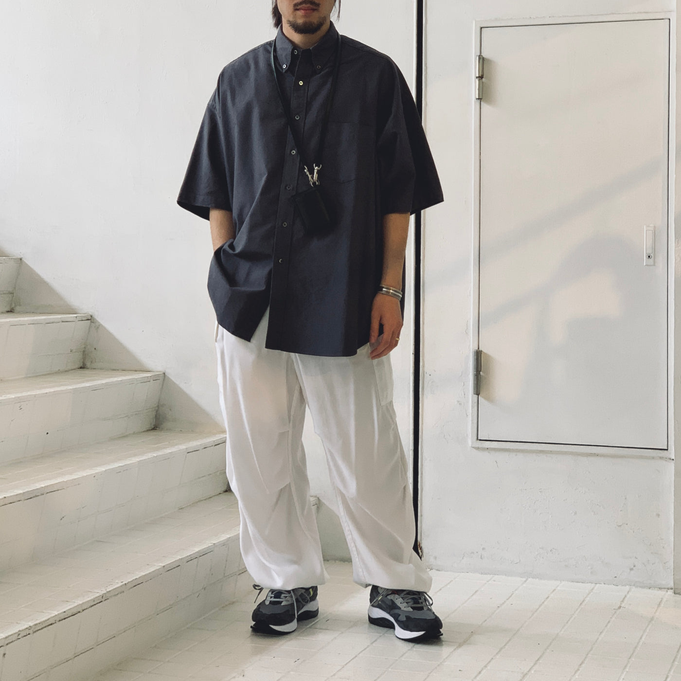 Graphpaper】 Oxford S/S Oversized B.D Shirt GM232-50023B – ONENESS