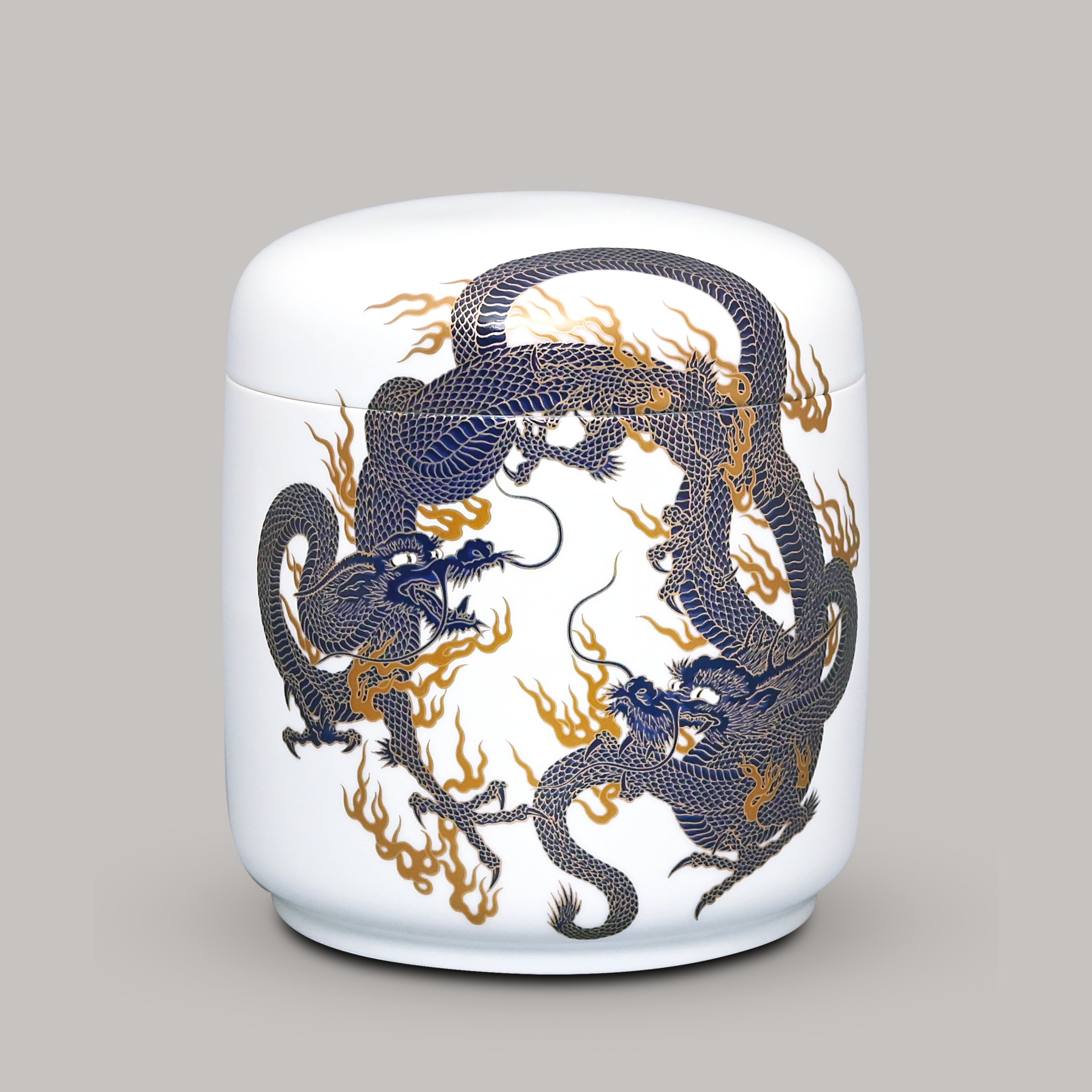 色絵双龍文）筒型5寸骨壺|有田焼の老舗-香蘭社オンラインショップ