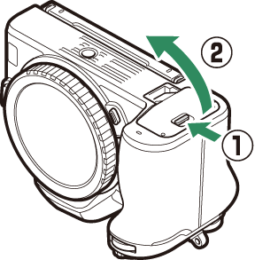 バッテリーとSDカードを入れる