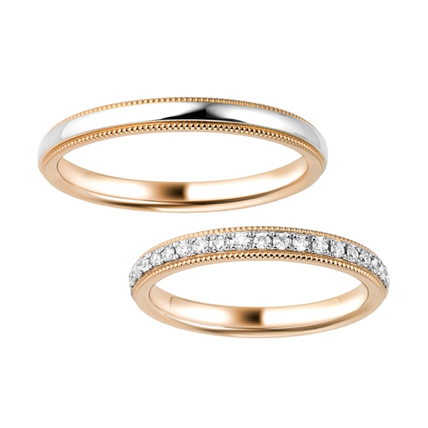 Pt900/K18PGダイヤモンドマリッジリング | ポンテヴェキオ公式