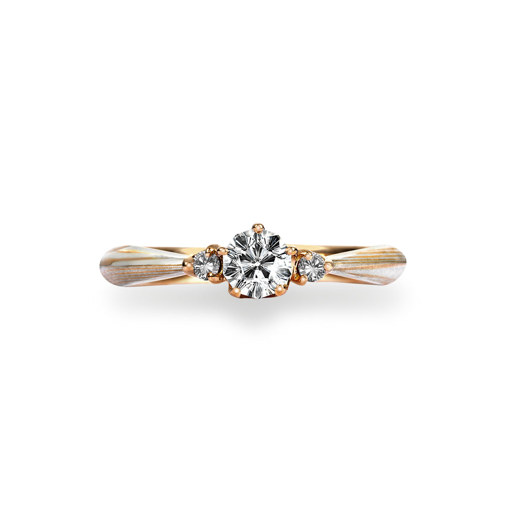 婚約指輪デザイン（木目金ストレートPGxSV-恋桜）｜杢目金屋オンライン