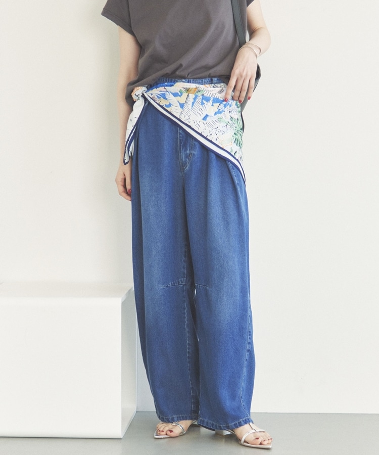 ソフトデニムワイドタックパンツ(36 BLUE): パンツ｜PMbox P&M
