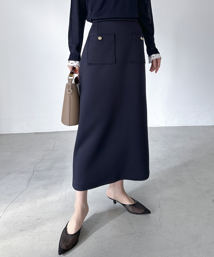 カルゼダンボールタイトスカート(38 NAVY): スカート｜PMbox P&M