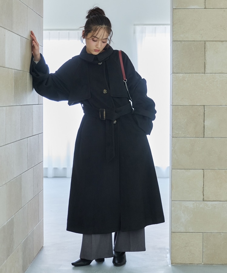 2wayウールトレンチコート(M BLACK): アウター｜PMbox P&M