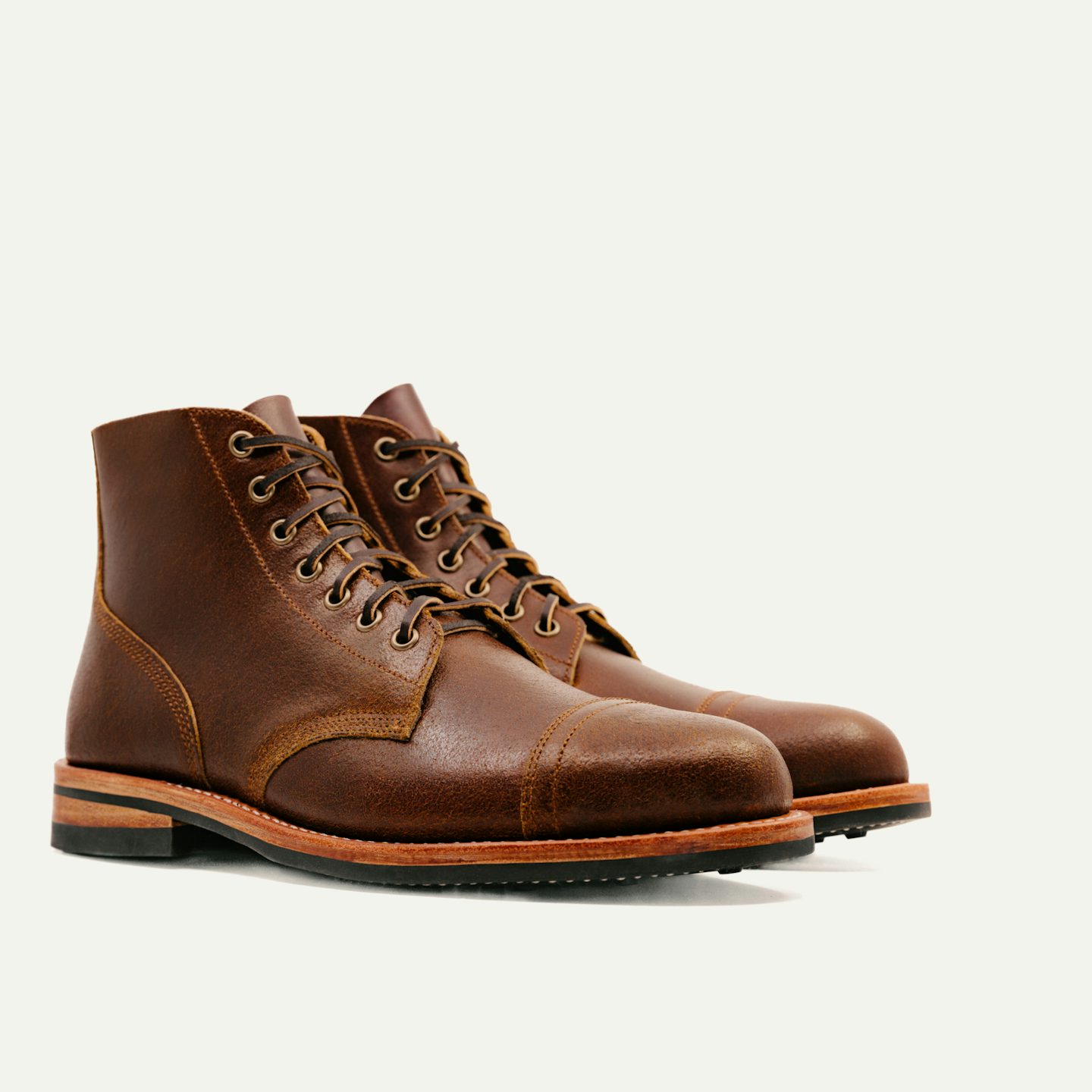 Cap-Toe Field Boot - Horween Cinnamon Waxed Flesh Chromexcel
