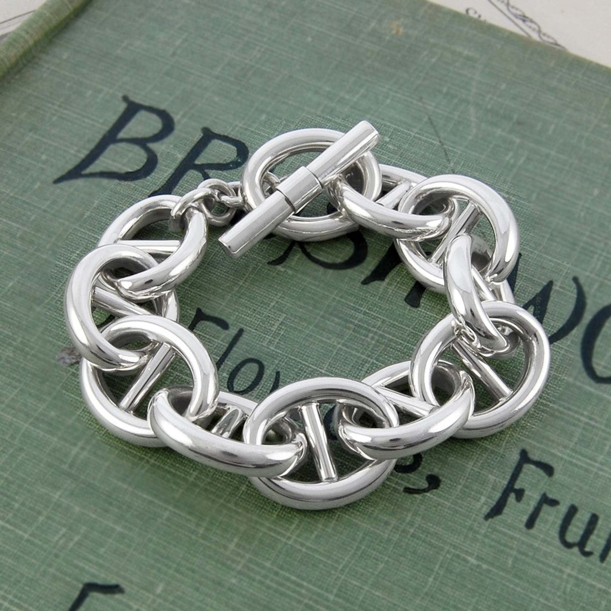 Oval Link Chunky Sterling Silver Bracelet – Otis Jaxon Silver