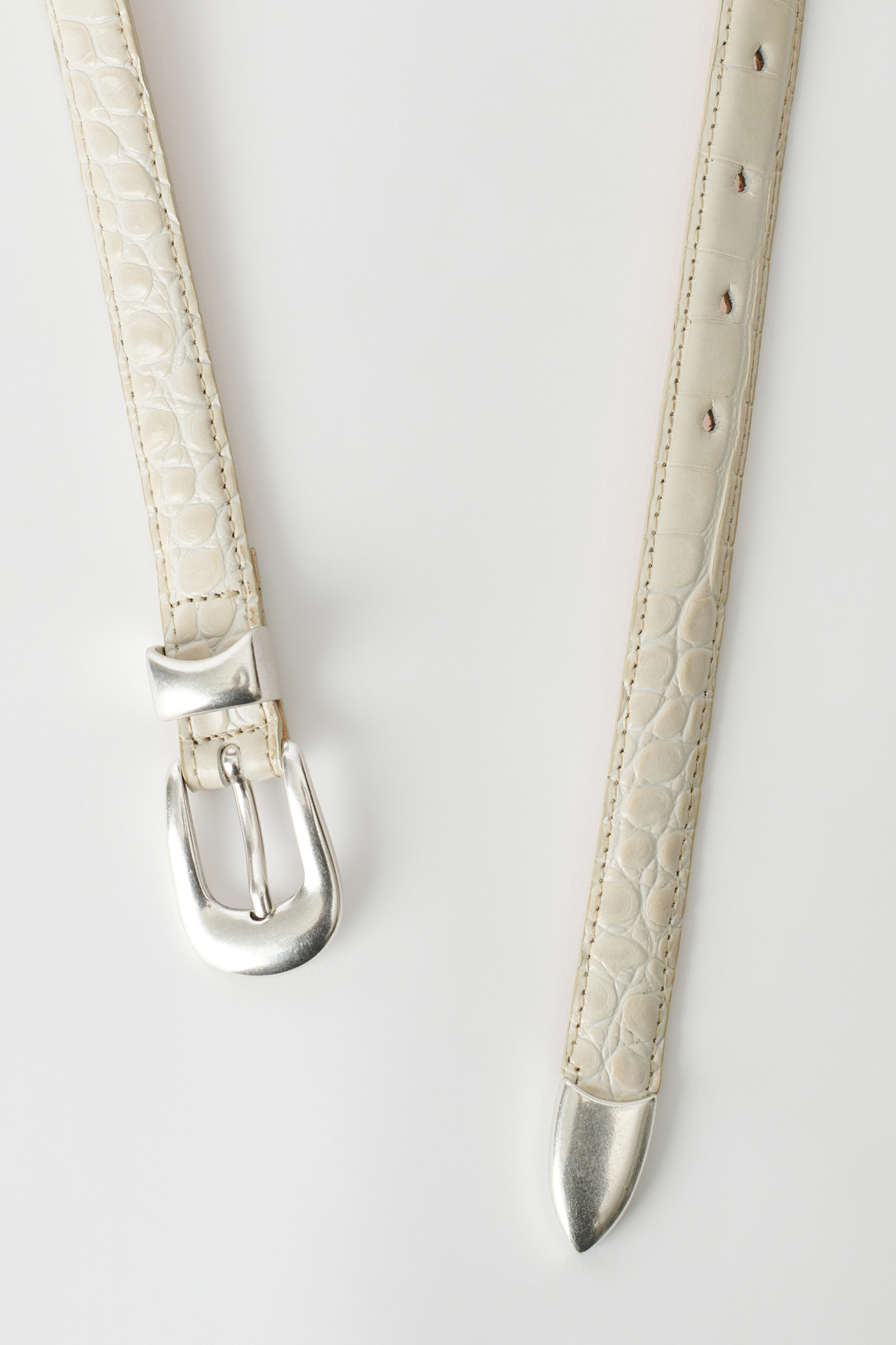 Our Legacy - 2 cm Belt Vanilla Croc Bull Hide