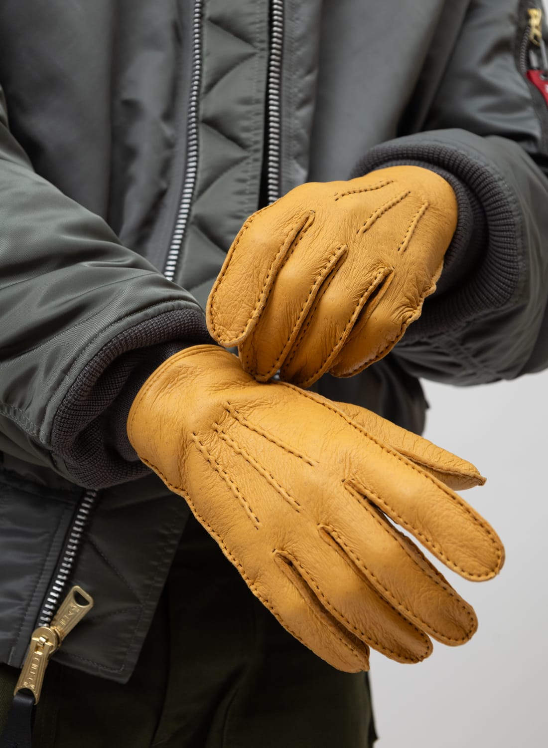 未使用 タグ付き】DENTS グローブ ペッカリーレザー ブラウン 7 1/2 未