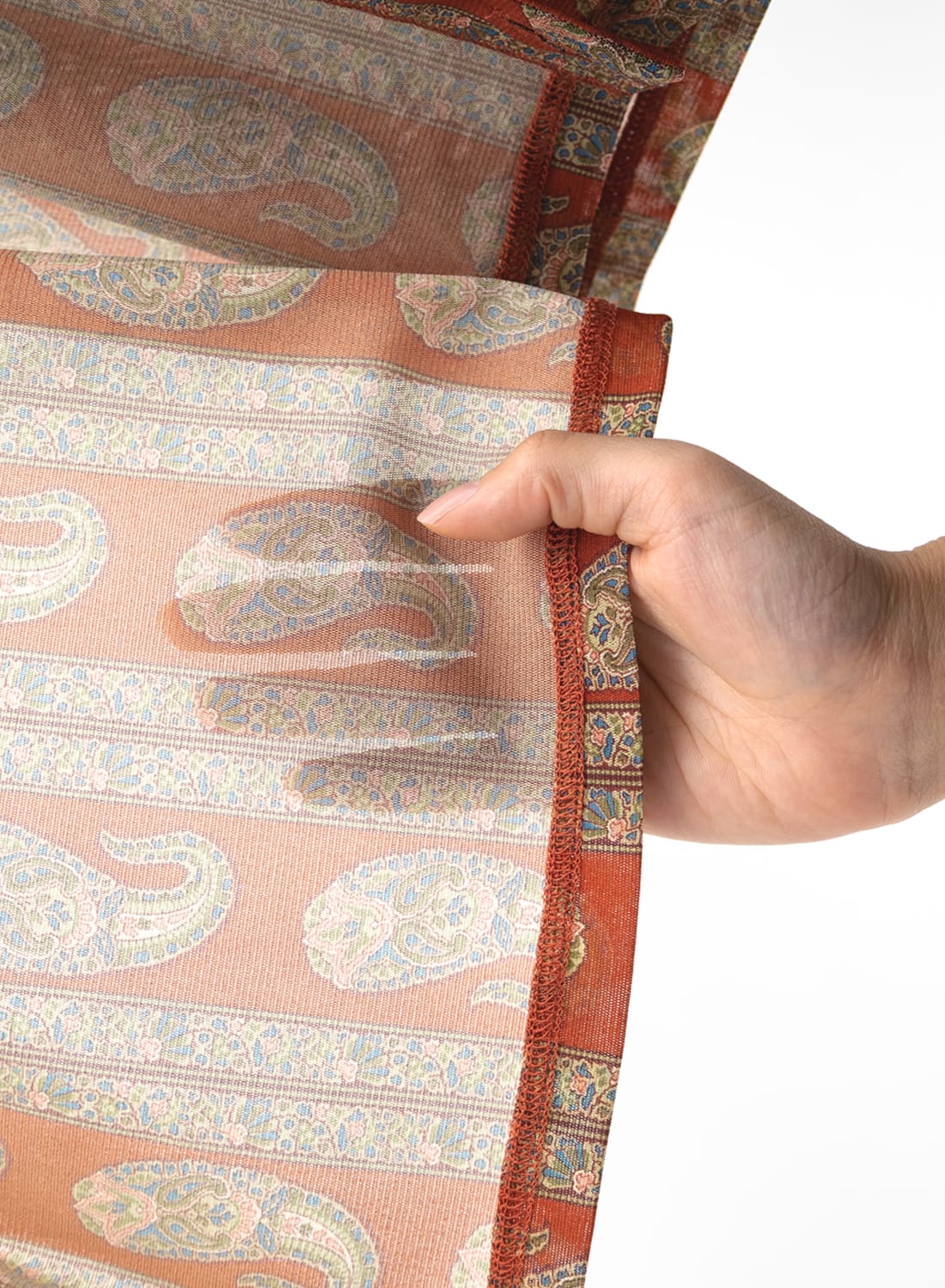 V NECK CARDIGAN-POLY MESH PAISLEY PRINTED|Vネックカーディガン ポリ