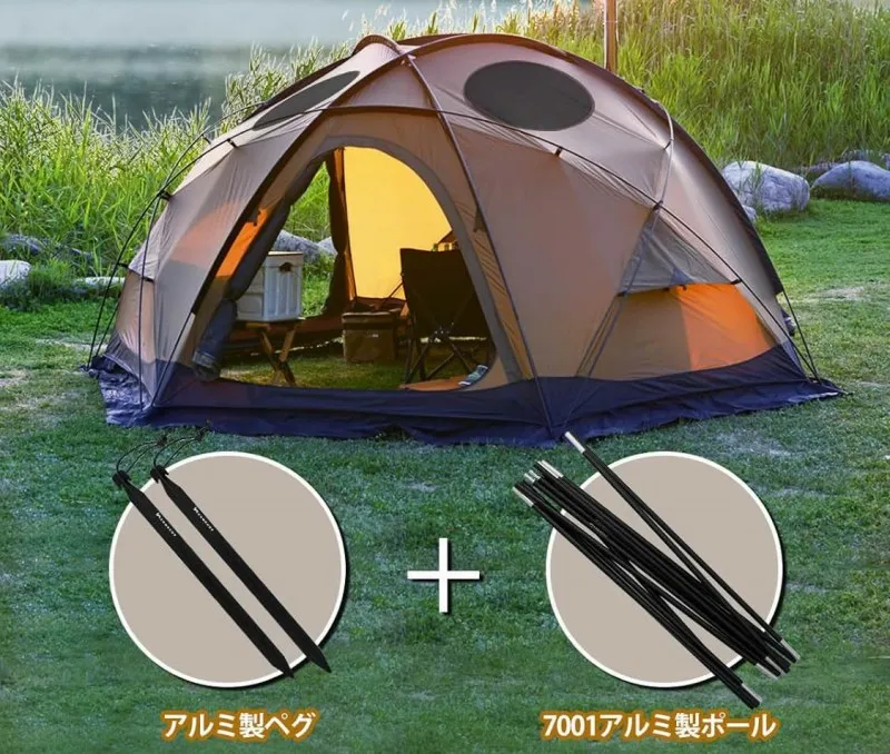 TOMOUNT「DOME-OTTO S2」シルナイロン製の軽量な中型ドームシェルター