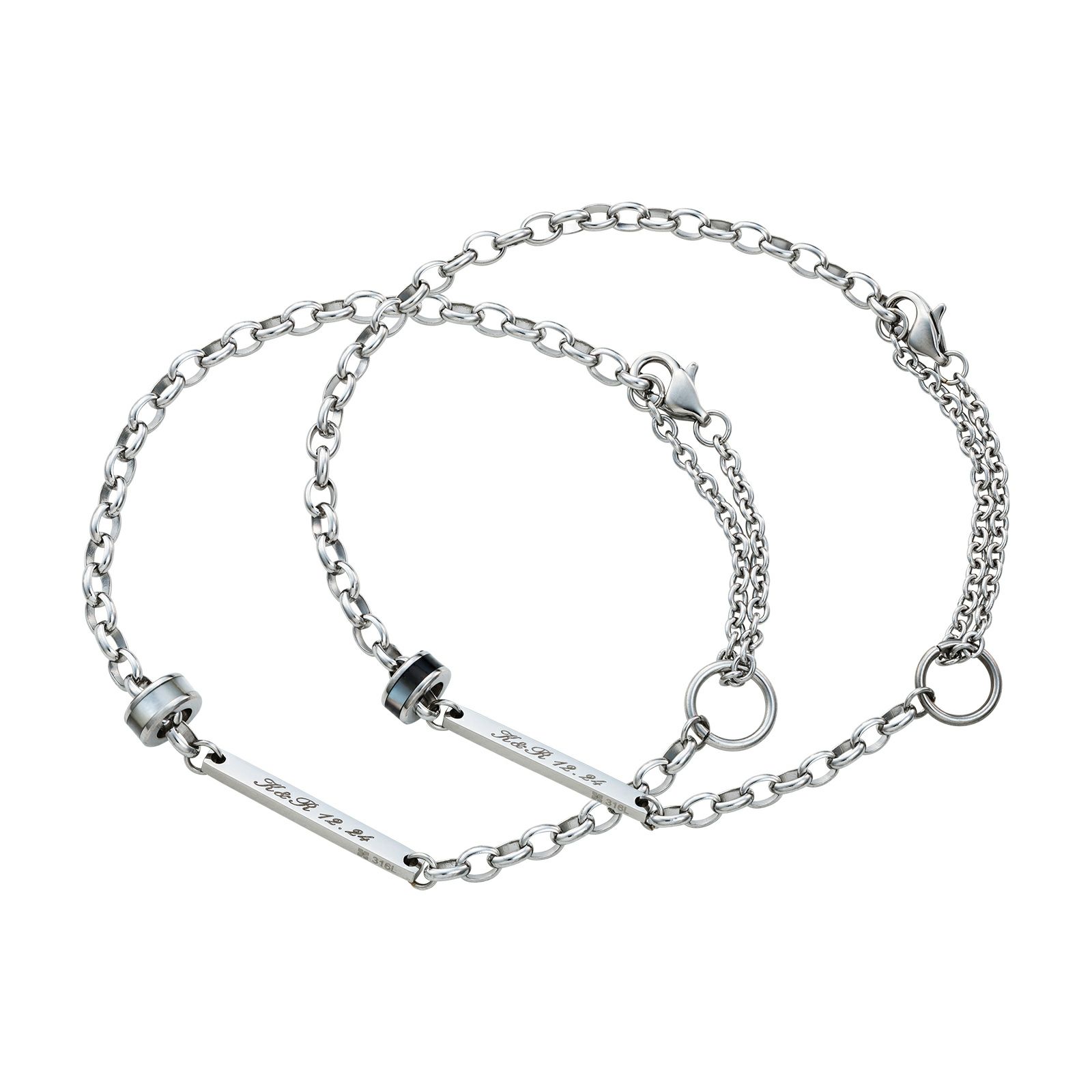 ペアブレスレット アンクレット ステンレス 4SBR053WH&4SBR053BK