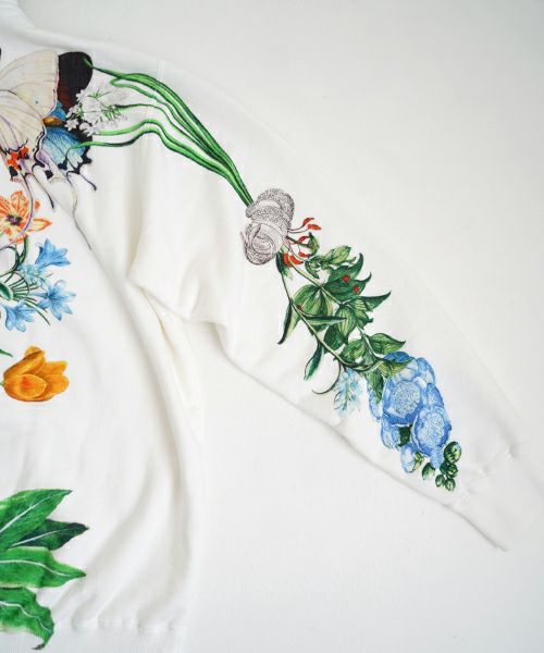 AHCAHCUM あちゃちゅむ お花の体ジップパーカー（シロ）