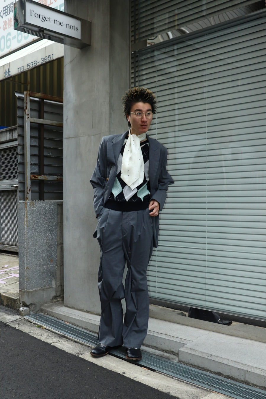 MASU(エムエーエスユー)のREVERSED ARGYLE SWEATER BLACKの通販