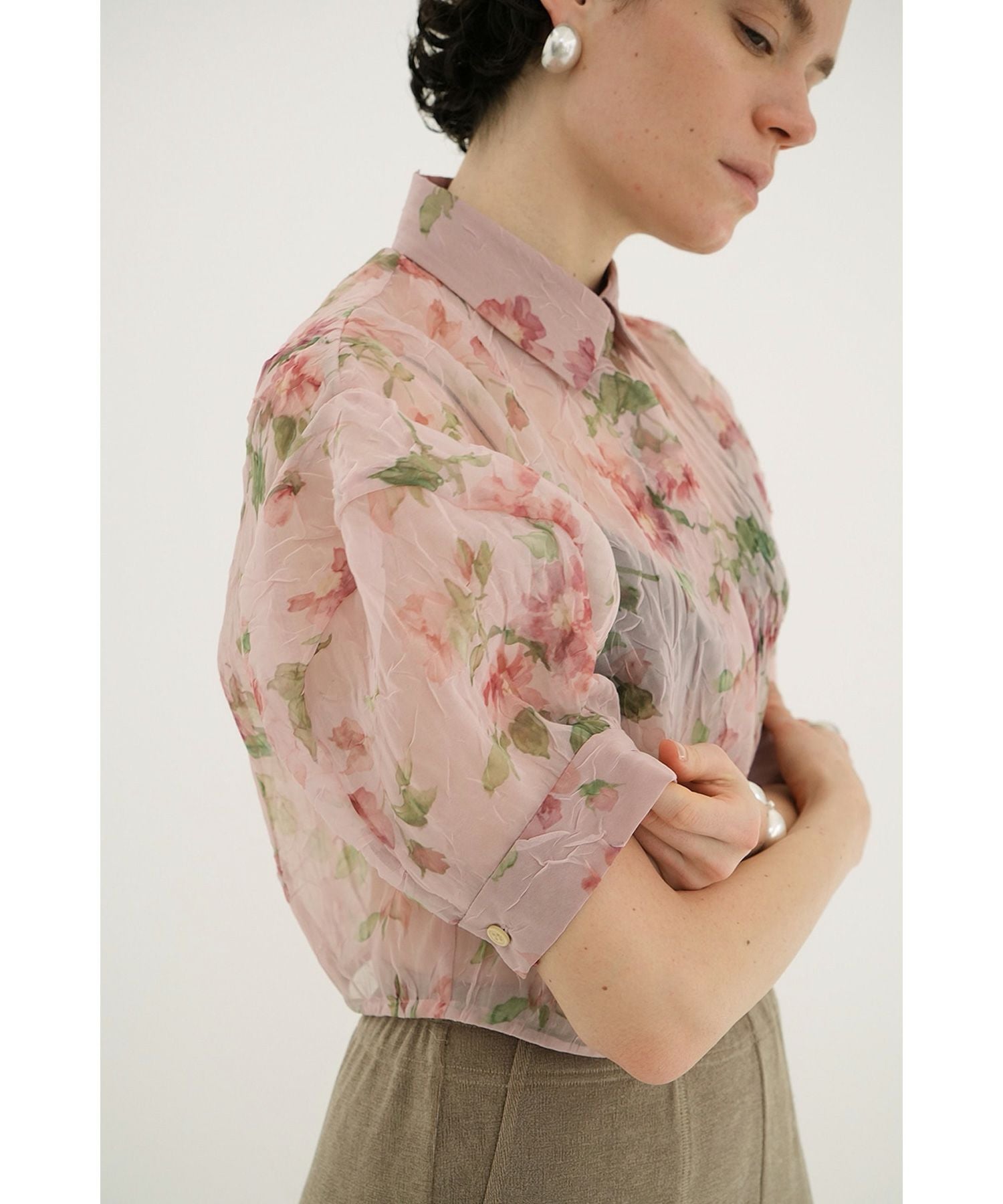 CLANE(クラネ)】 SHEER FLOWER SHORT SLEEVE SHIRTS｜PARIGOT ONLINE