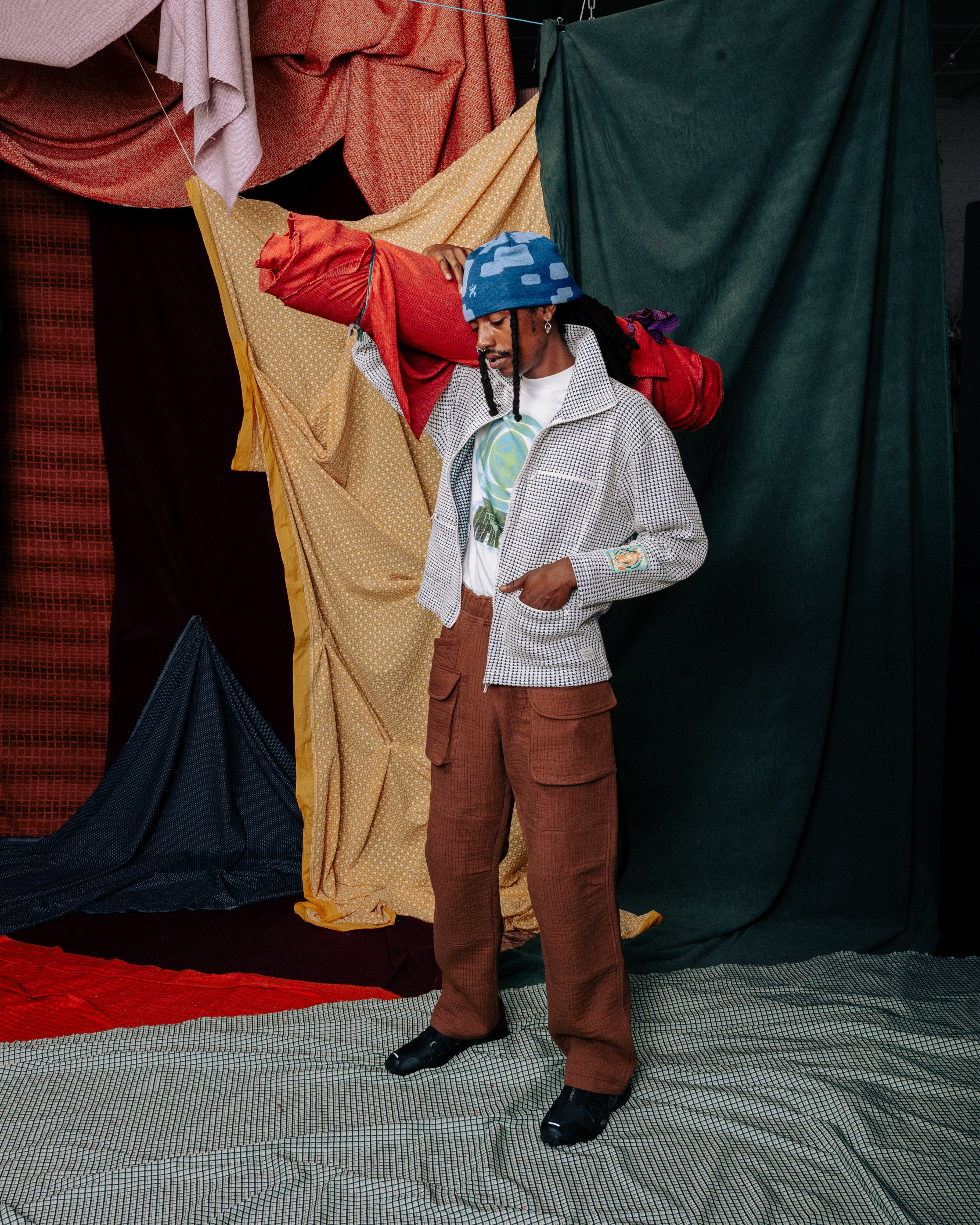 Yeti Cardigan: White/Navy – Paratodo Co