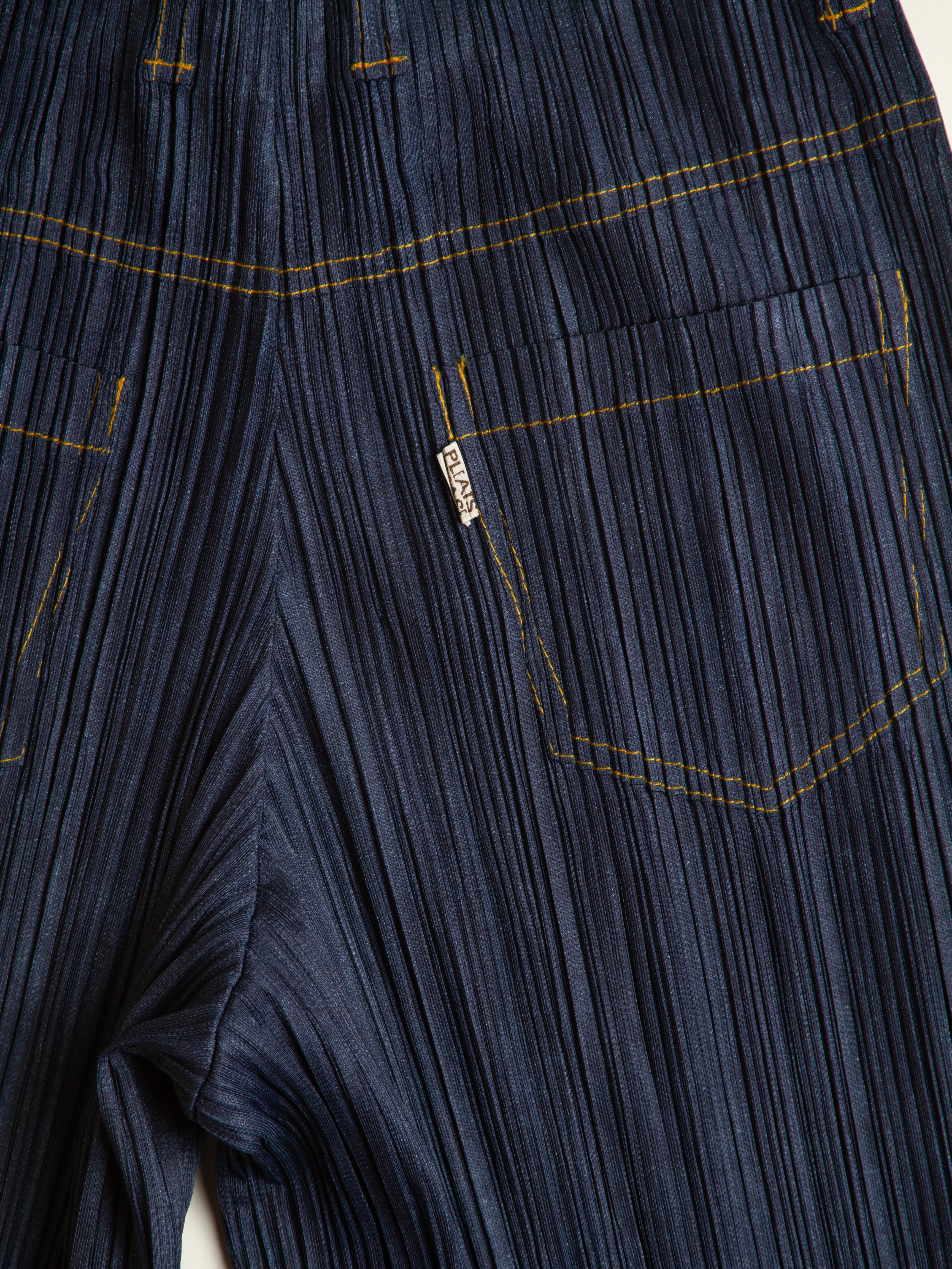 Issey Miyake Pleats Please Denim Pattern Pants Size 2 – past studies