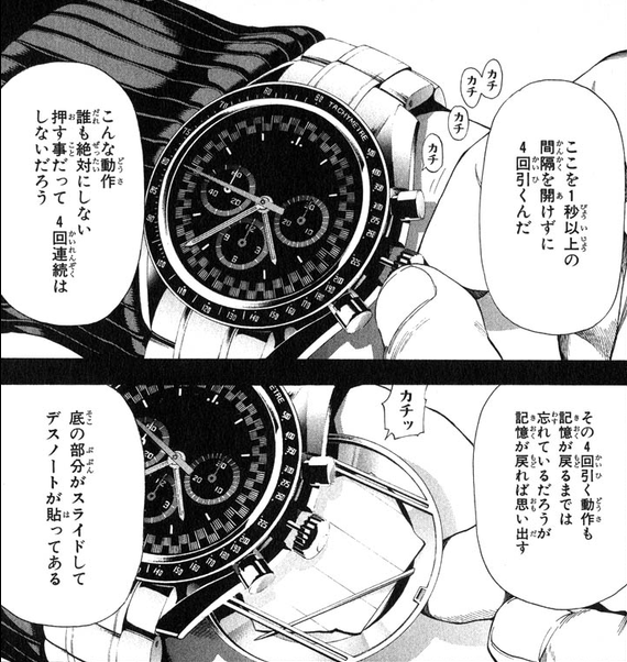 デスノートの夜神月がしている腕時計を購入。重大機密を隠しておいた