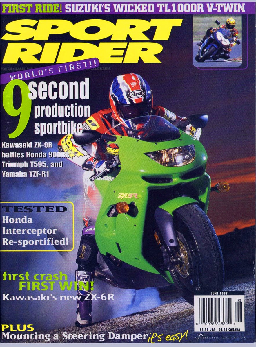 Sport Rider June 1998 ZX-9R C1 (49-state) Review. First 9-Second
