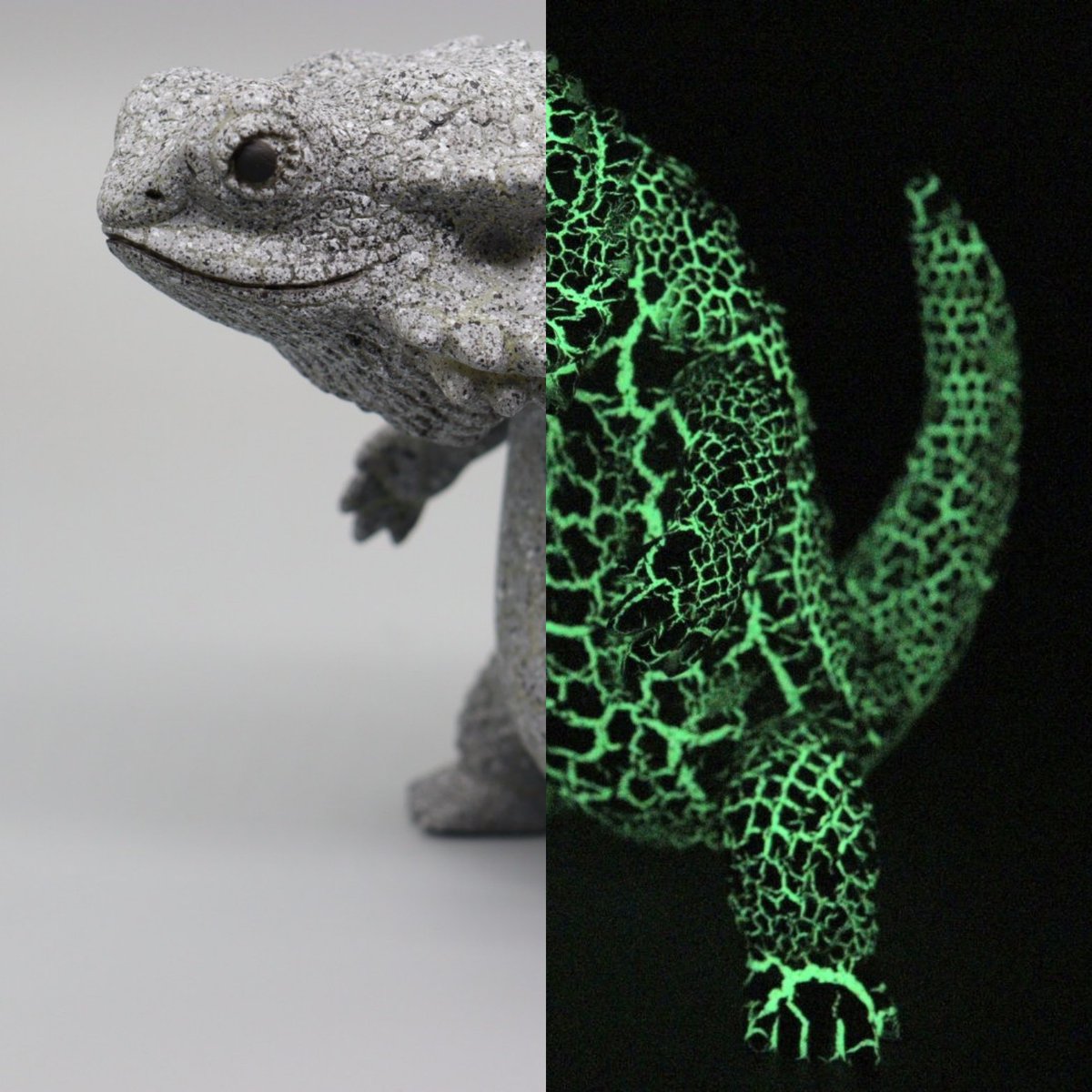 ペインターネット カエルーマ ストーンクラック ソフビ 蓄光