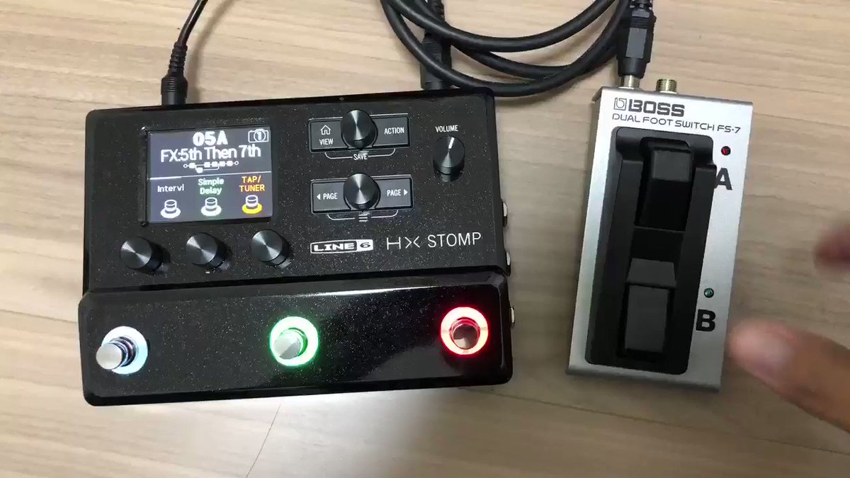 Hx stompとFS-7の設定できたー！これでプリセットを自由に移動できるぜ