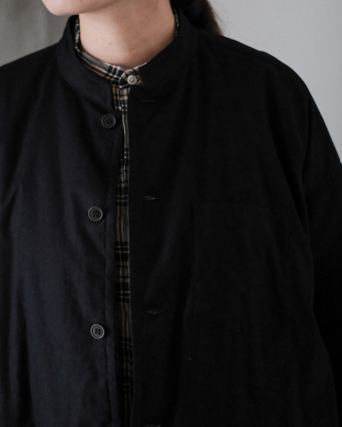 ダウンシャツ スタンドカラー col.Black | PEOPLE | ピープル