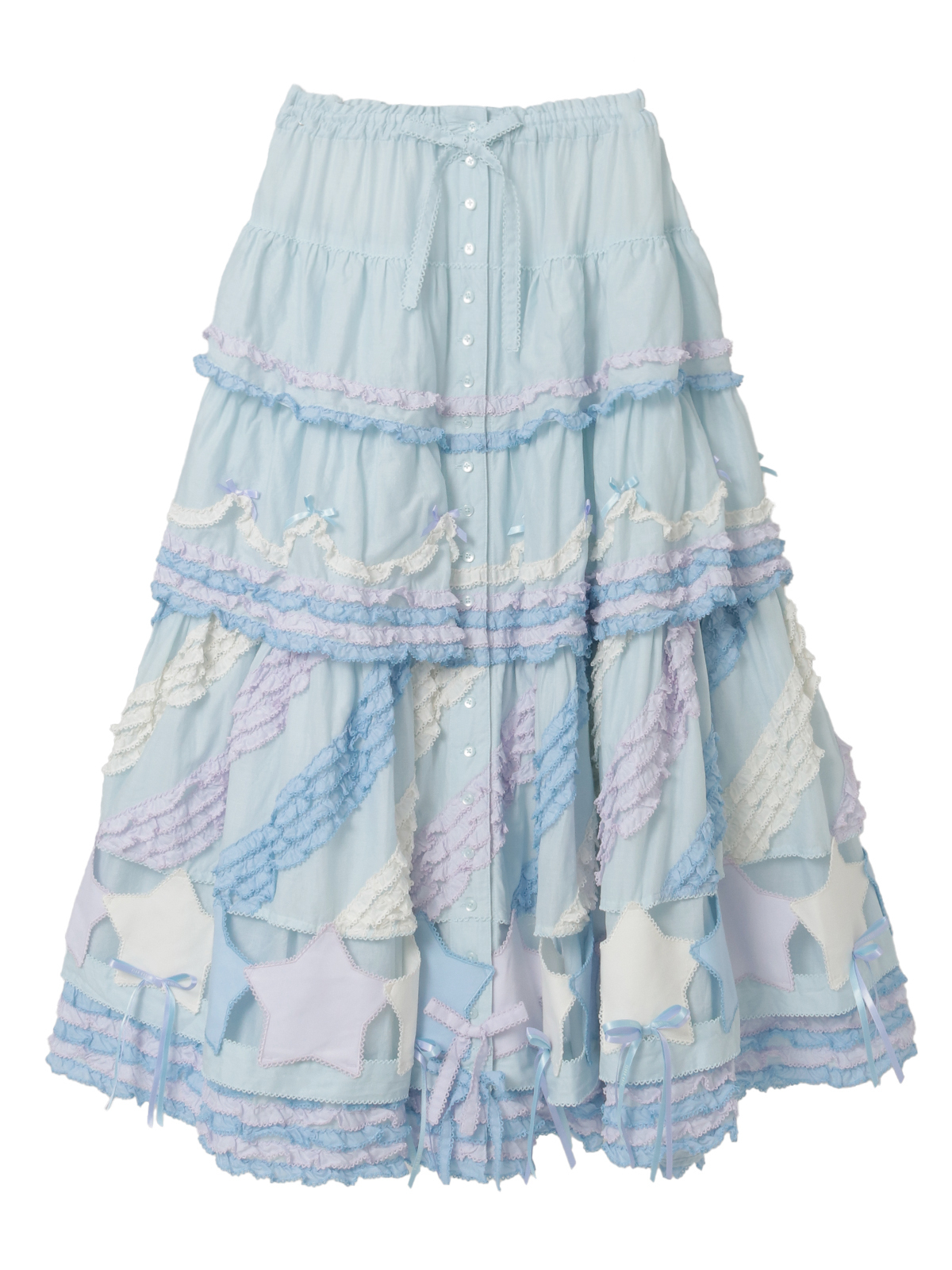 星形ワッペン付き配色フリルスカート｜ピンクハウスオフィシャル