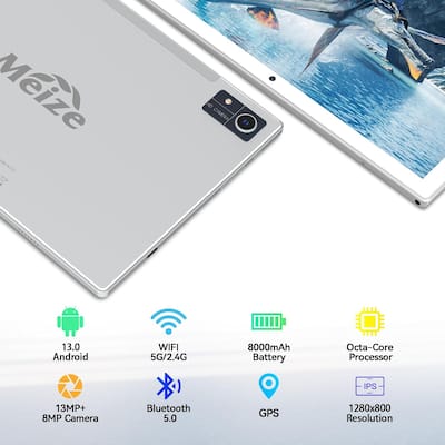 MEIZE 2025 Newest Android 13 Tablet, Octa Core Processor+128GB+16