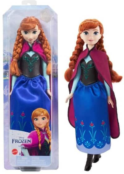 Mattel Disney Frozen Doll Anna with Braids Collectibles Multicolor