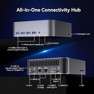Geekom GT1 Mega AI Mini PC, 14th Intel Ultra U9 185H, 32GB DDR5