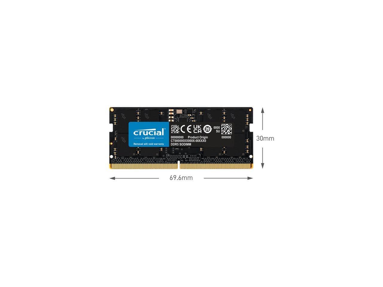 Crucial 64GB (2 x 32GB) 262 Pin DDR5 SO DIMM DDR5 4800 (PC4 38400