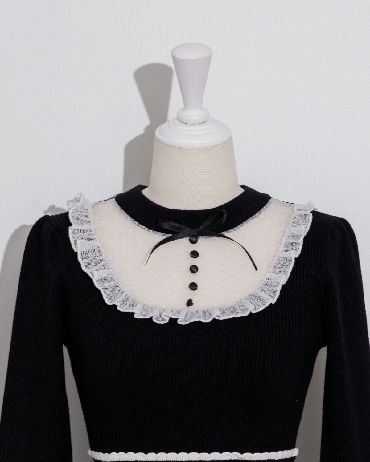 チュールフリルドーリーニットワンピース – pium