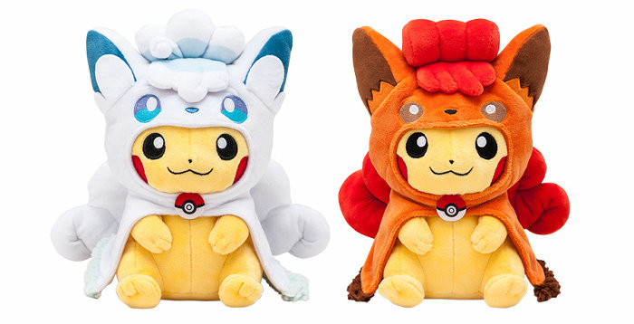 ロコンポンチョのピカチュウのグッズ登場。人が着れるロコンのフード