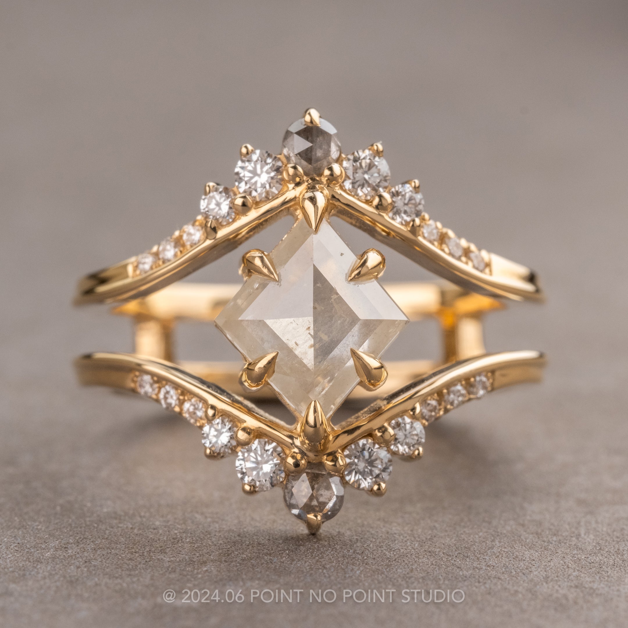 Icy White Diamond Engagement Ring, Point No Point Studio