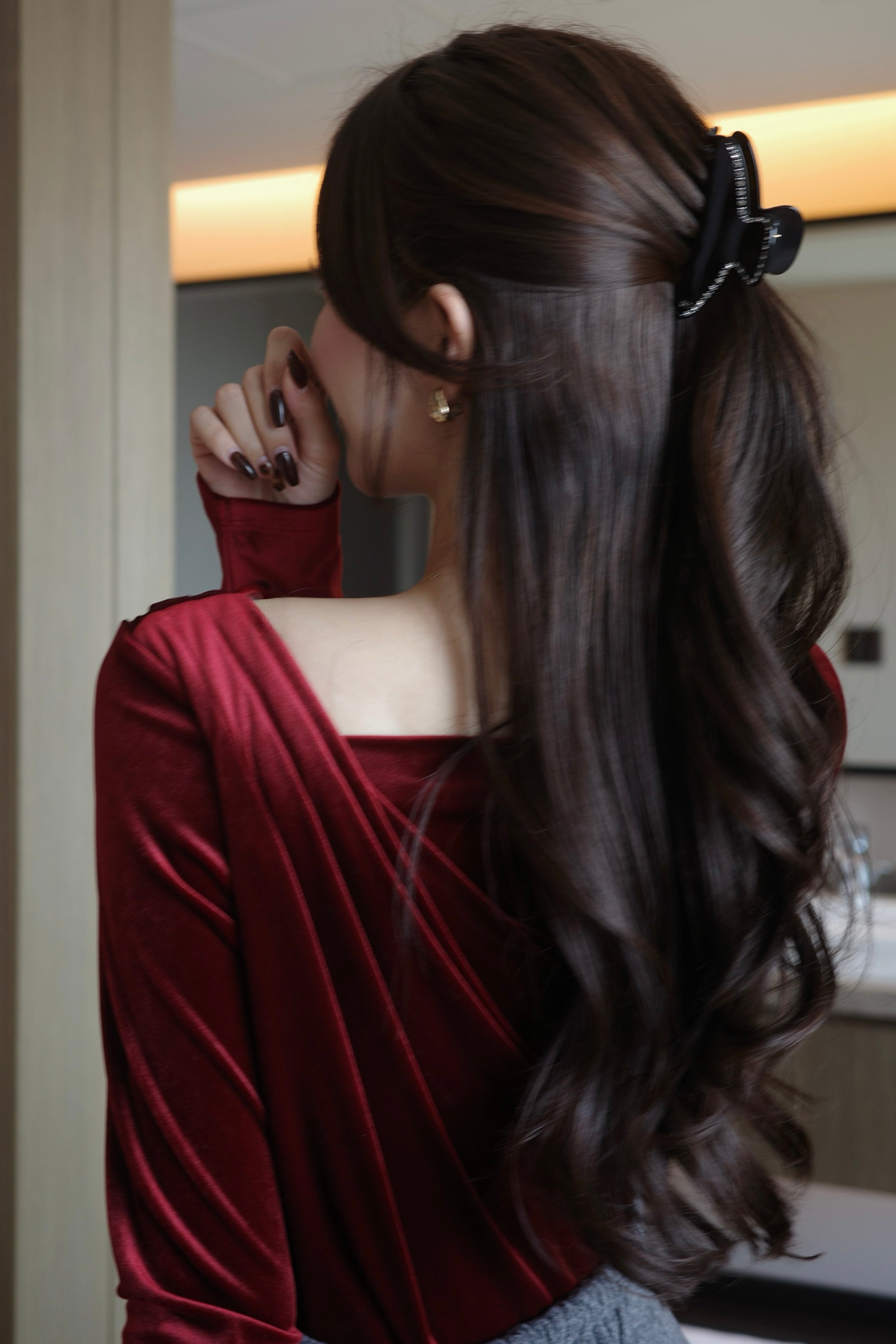 グロッシーベロアドレープトップス – poláura OFFICIAL ONLINE STORE